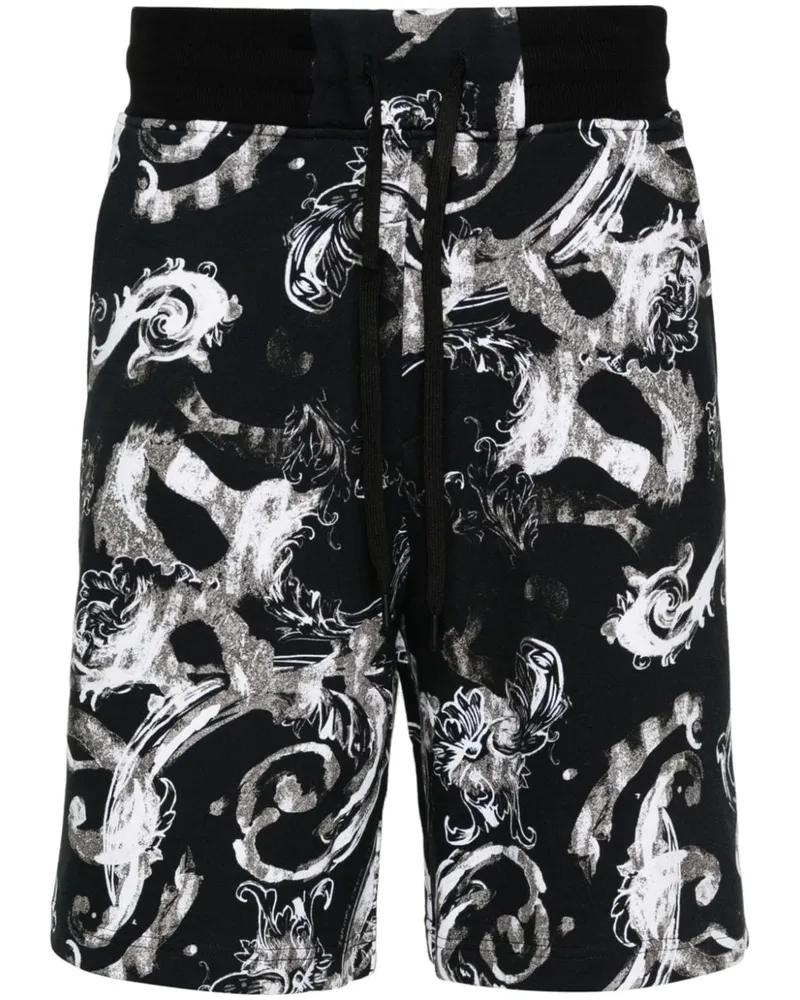 Versace Jeans Watercolour Couture Shorts aus Baumwolle - Schwarz Schwarz