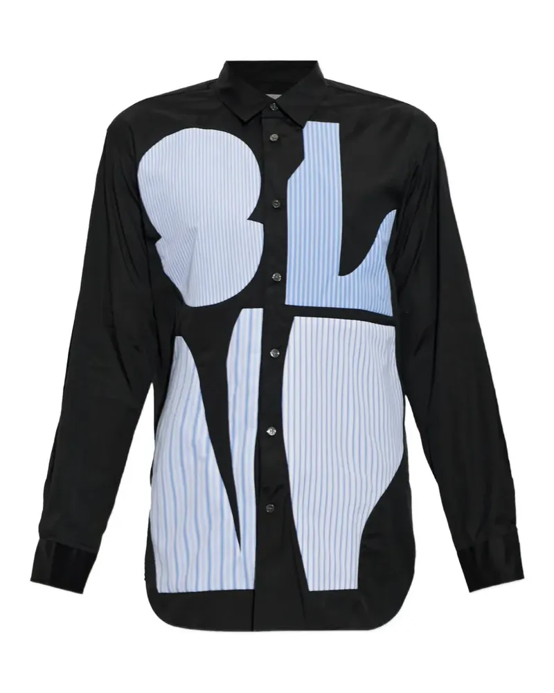 Comme des Garçons Gestreiftes Hemd im Patchwork-Look - Schwarz Schwarz