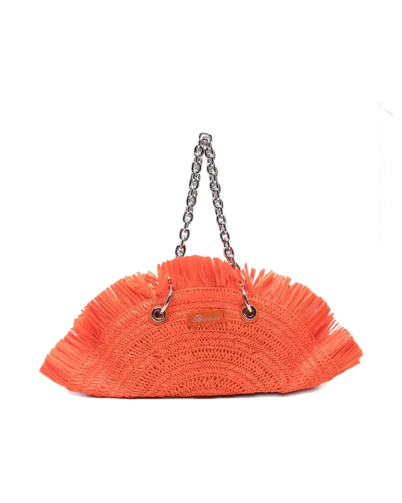 Blumarine raffia chain shoulder bag - Orange Orange