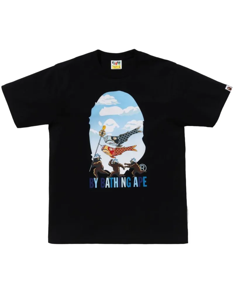 BAPE Carp Streamer T-Shirt - Schwarz Schwarz