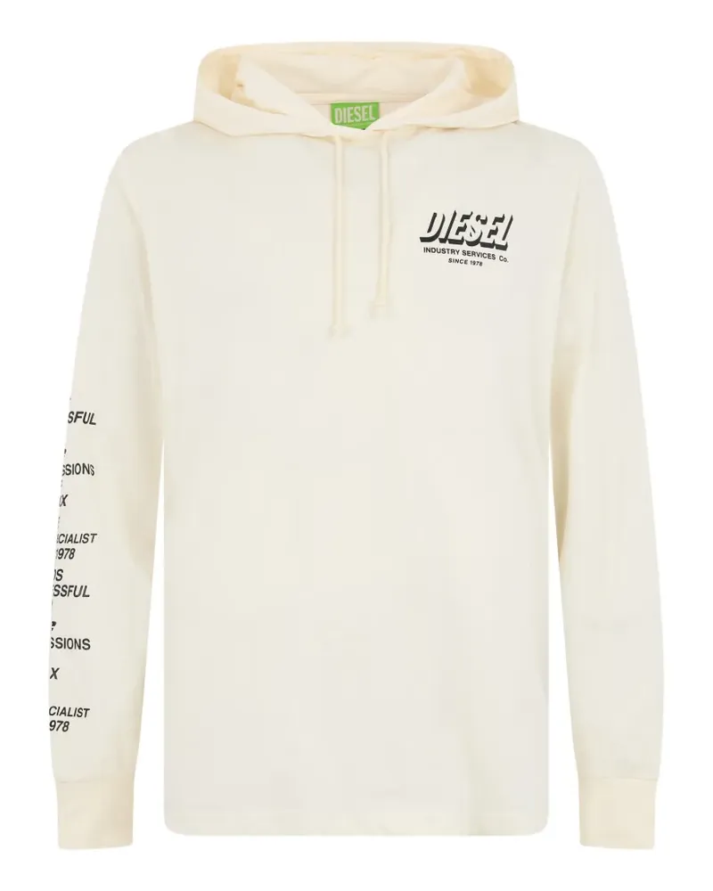 Diesel Hoodie mit Logo-Print - Weiß Weiß