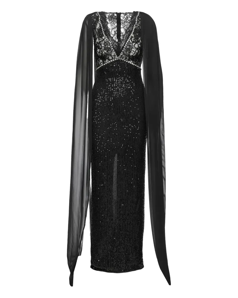 NISSA Maxikleid mit Pailletten - Schwarz Schwarz