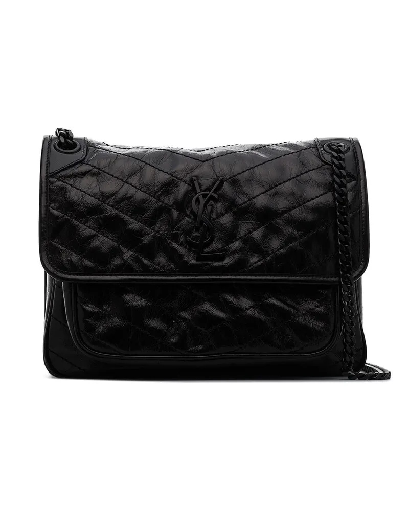 Saint Laurent Niki' Schultertasche mit Monogramm - Schwarz Schwarz