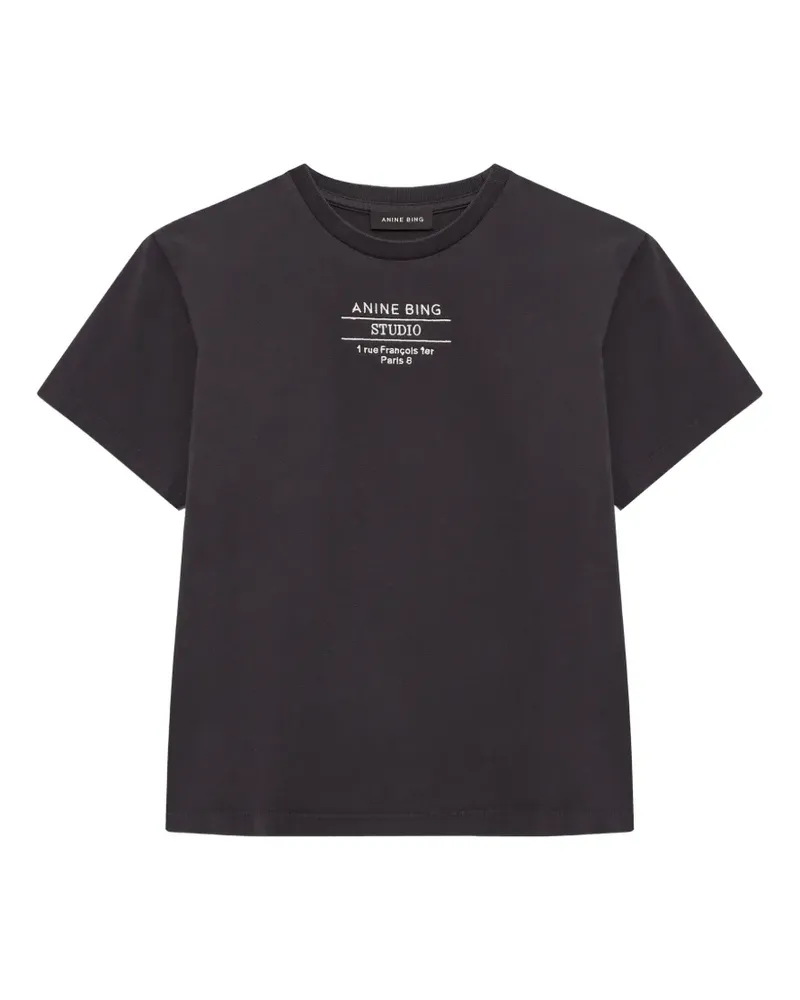 Anine Bing Schwarzes Shelley T-Shirt Schwarz