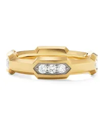 David Yurman 18kt Hex Gelbgoldring mit Diamanten Gold