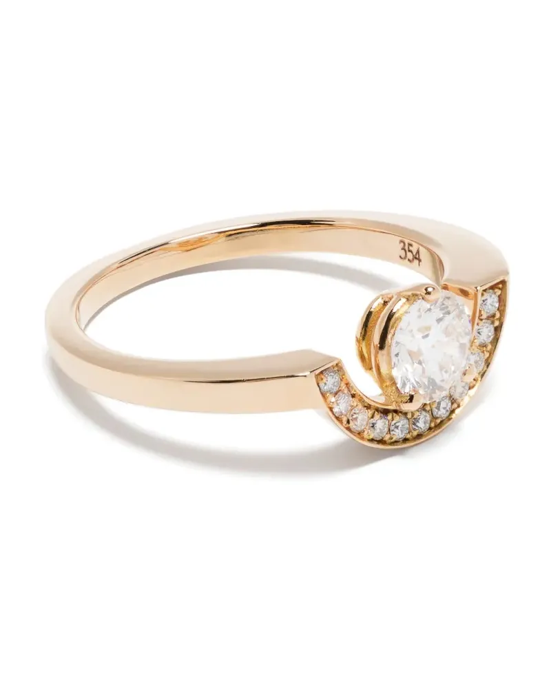 Loyal.e Paris 18kt Intrepide Petit Arc Rotgoldring mit Diamanten - Rosa Rosa