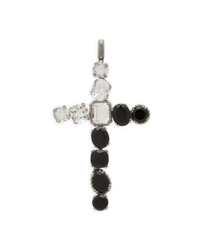 Dolce & Gabbana 18kt Rainbow Monochrome Weißgoldanhänger mit Topas und Spinell Weiß