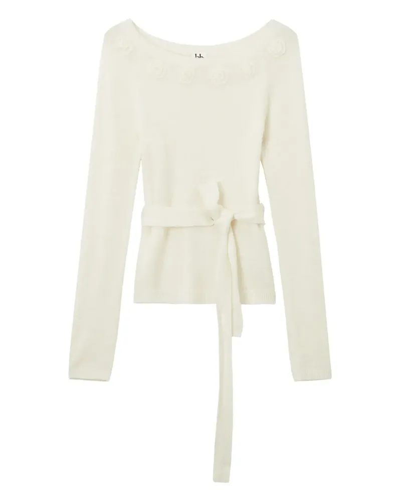 b+ab Pullover mit Gürtel - Nude Nude