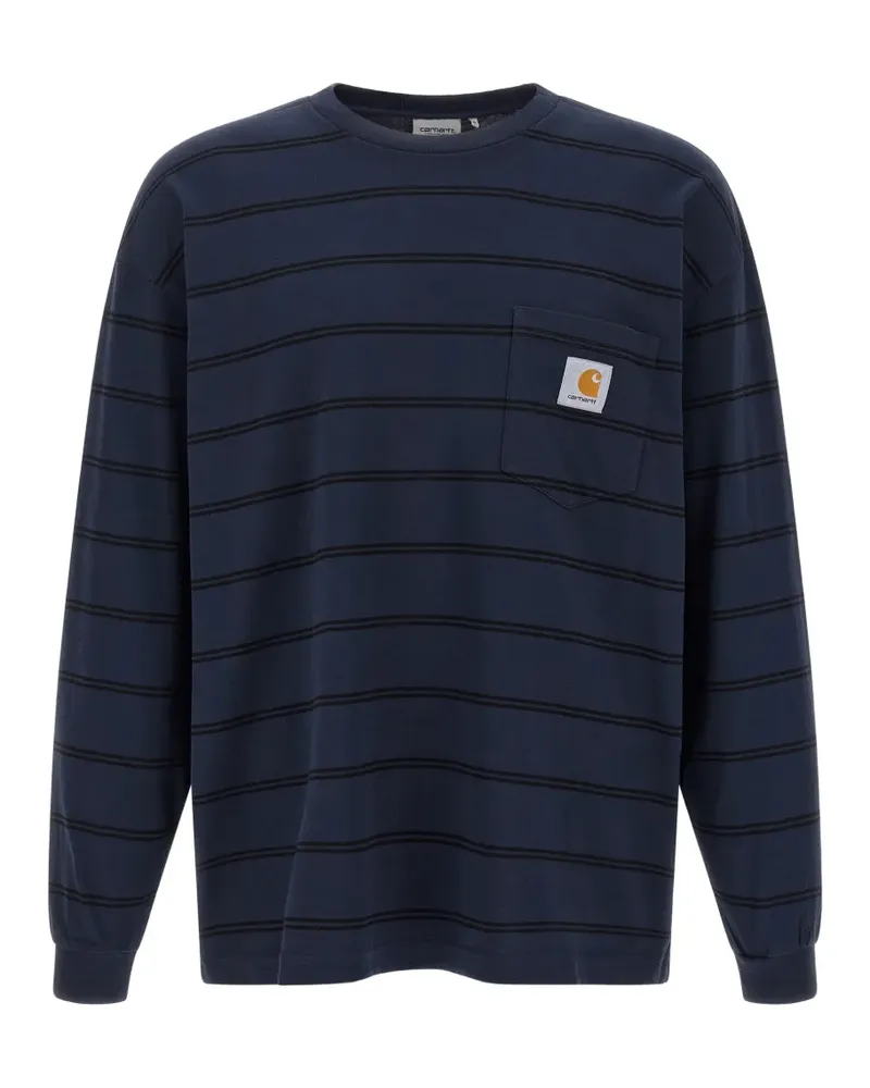 Carhartt WIP Gestreiftes Cadorna Langarmshirt - Blau Blau