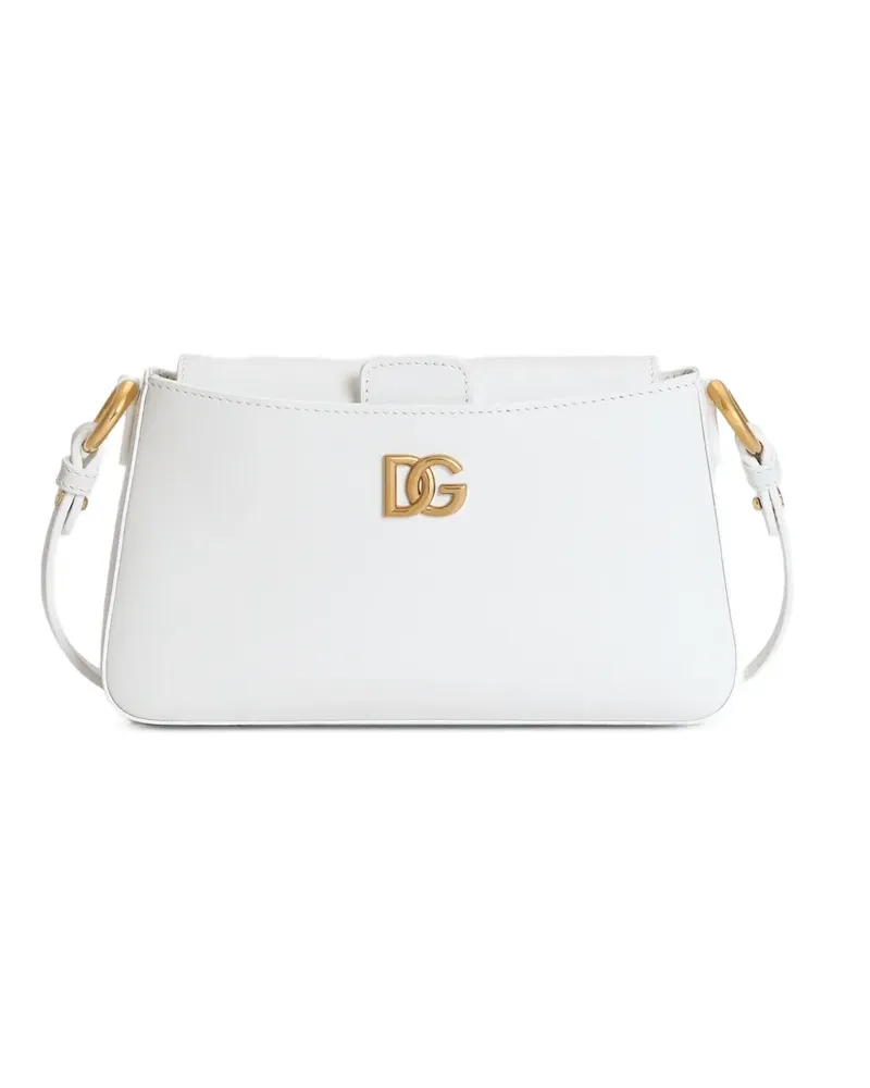 Dolce & Gabbana Schultertasche mit Logo-Schild - Weiß Weiß