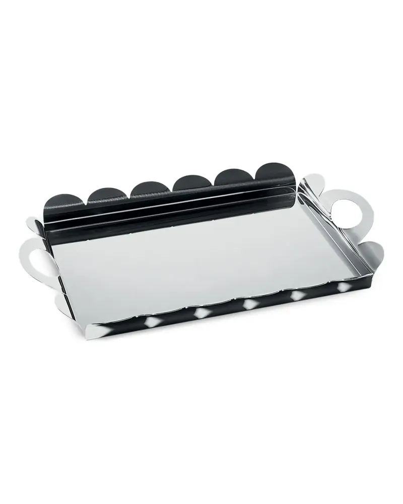 Alessi Henkelablage mit Wellensaum - Silber Silber