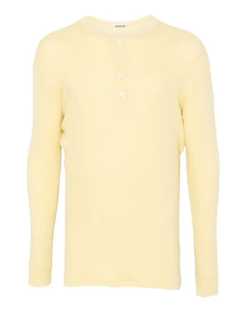 AURALEE Henley ribbed-knit top - Gelb Gelb