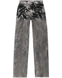 Alexander Wang embroidered logo straight-leg jeans Schwarz