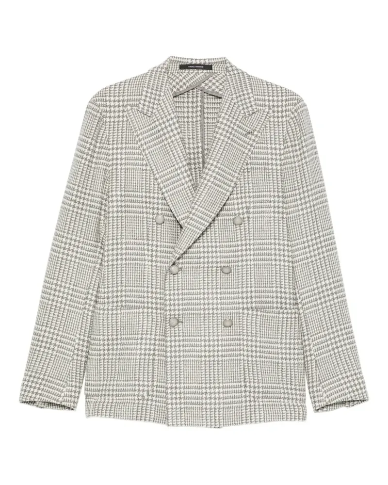 Tagliatore double-breasted check-pattern blazer - Weiß Weiß