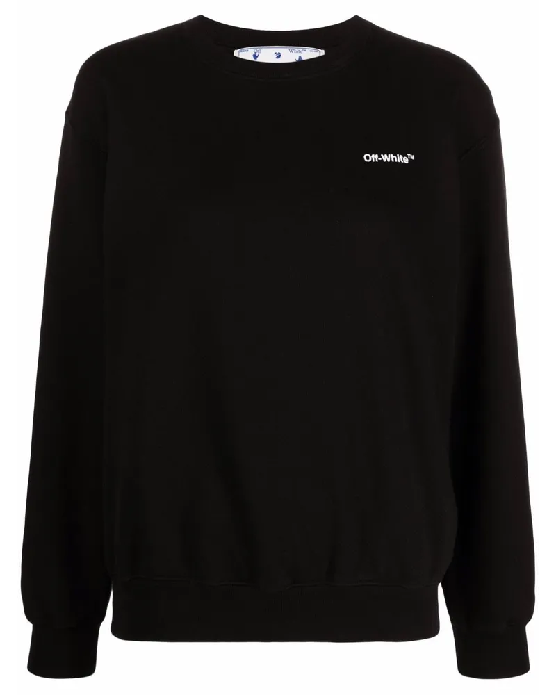 OFF-WHITE Sweatshirt mit diagonalen Streifen Schwarz