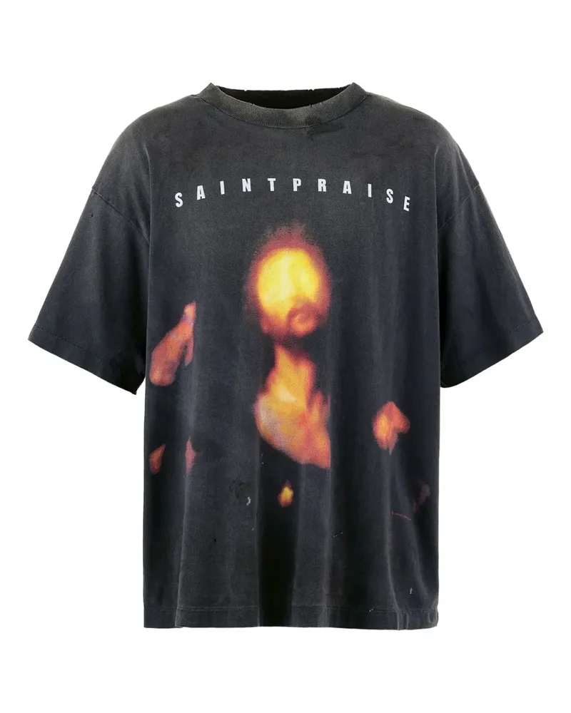 SAINT MXXXXXX T-Shirt mit grafischem Print - Schwarz Schwarz