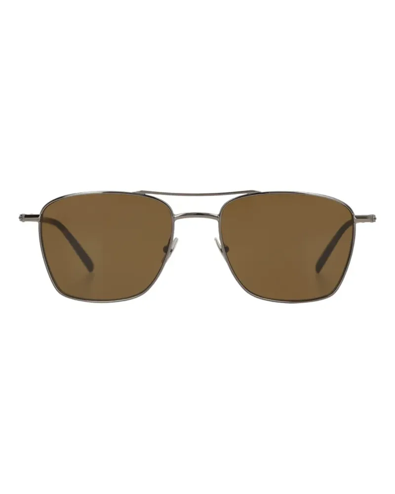 Saint Laurent 866 double-bridge pilot-frame sunglasses - Grau Grau