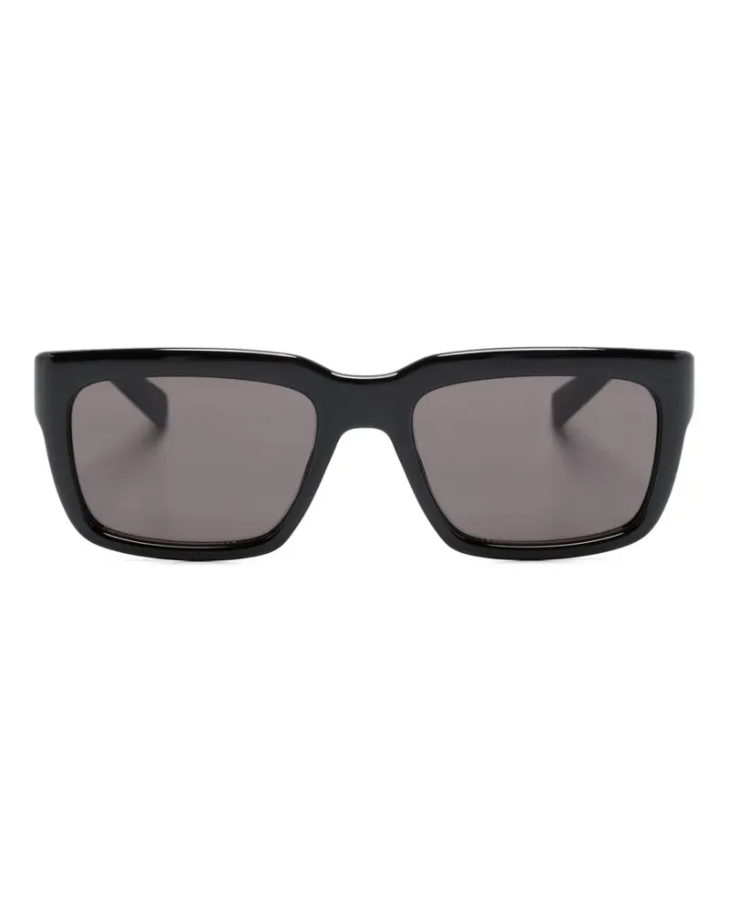 Saint Laurent Eckige Sonnenbrille mit Logo-Print - Schwarz Schwarz