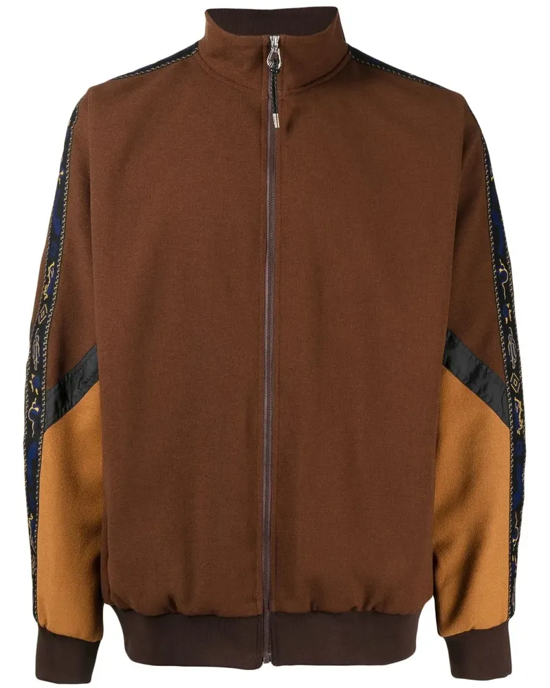 Toga Sweatshirtjacke in Colour-Block-Optik - Braun Braun