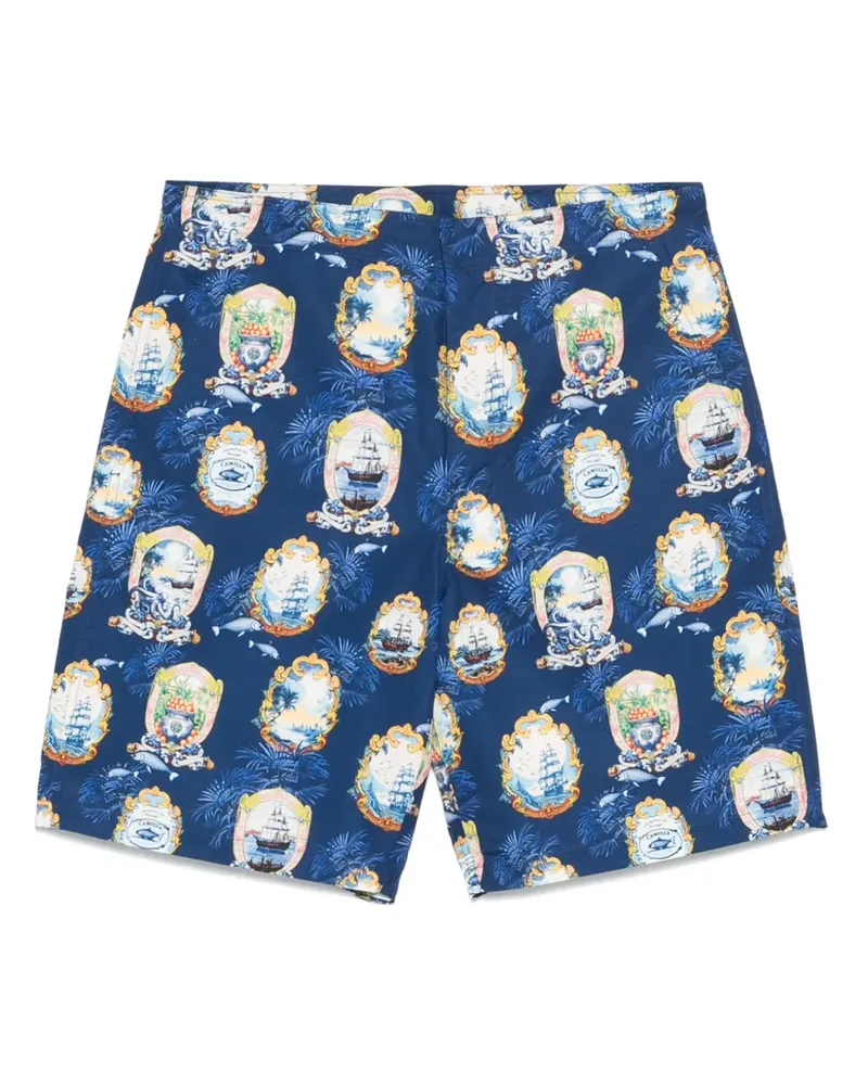 Camilla Shorts mit grafischem Print - Blau Blau