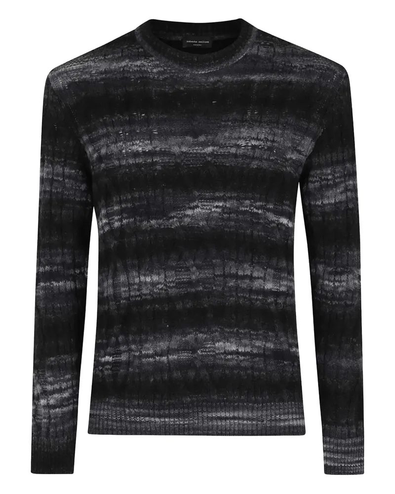 Roberto Collina Gestreifter Pullover - Schwarz Schwarz