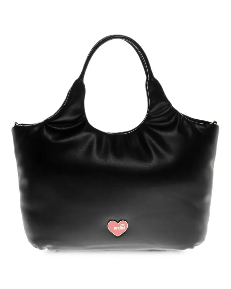 Moschino padded heart-plaque shoulder bag - Schwarz Schwarz