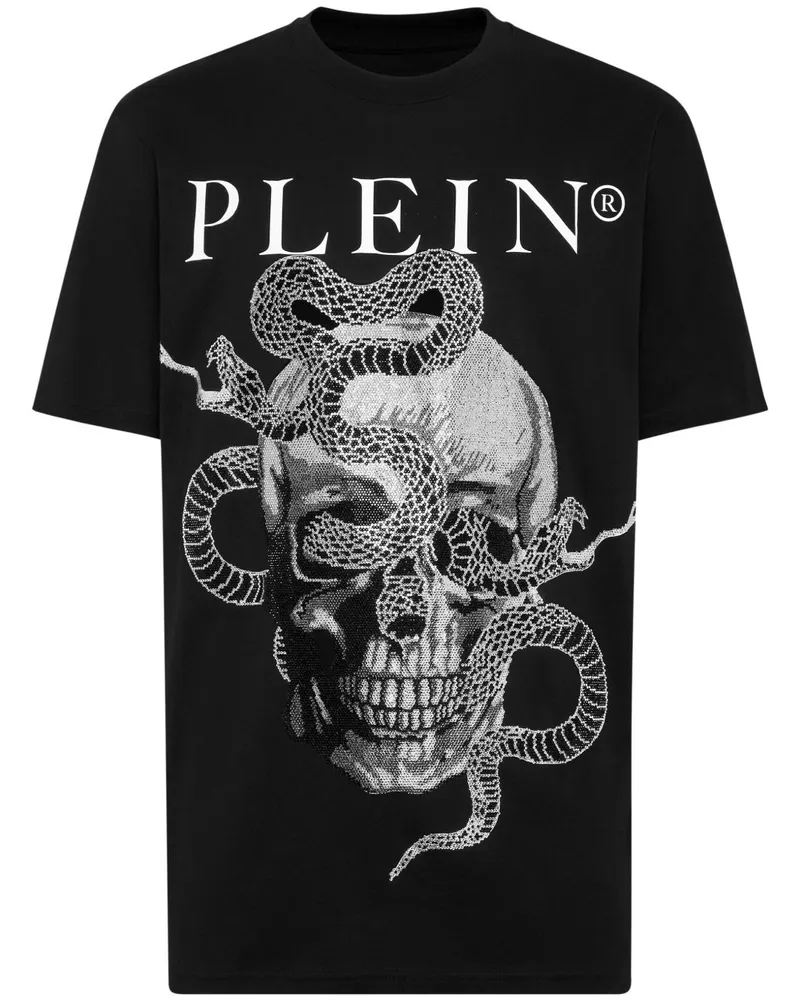 Philipp Plein Skull Snake T-Shirt - Schwarz Schwarz