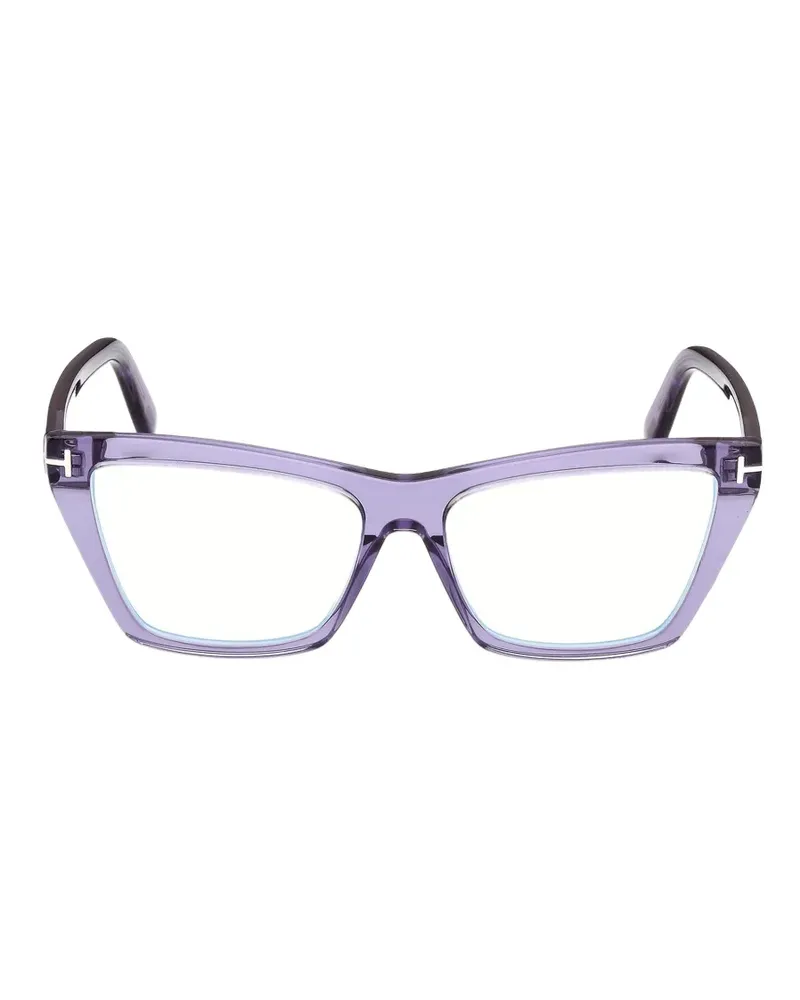 Tom Ford Cat-Eye-Brille mit T-Logo - Violett Violett