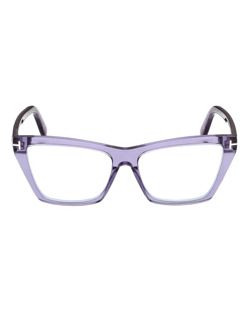 Tom Ford Cat-Eye-Brille mit T-Logo - Violett Violett