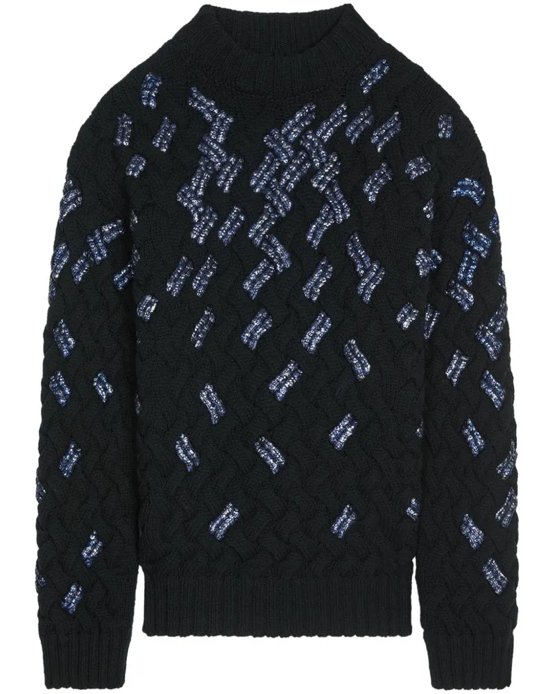 Dries van Noten Pullover mit Pailletten - Schwarz Schwarz