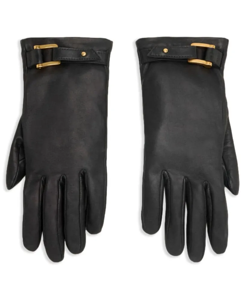 AMI Paris Handschuhe aus Leder mit Schnalle - Schwarz Schwarz