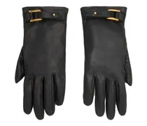 Handschuhe aus Leder mit Schnalle - Schwarz