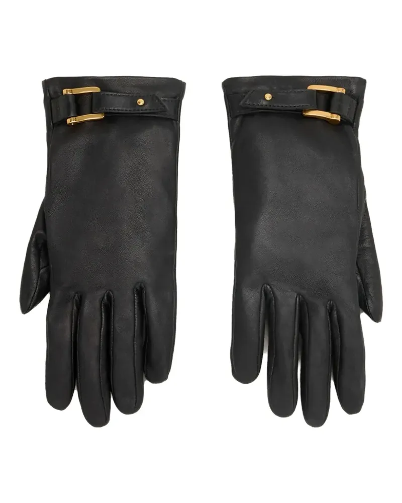 AMI Paris Handschuhe aus Leder mit Schnalle - Schwarz Schwarz