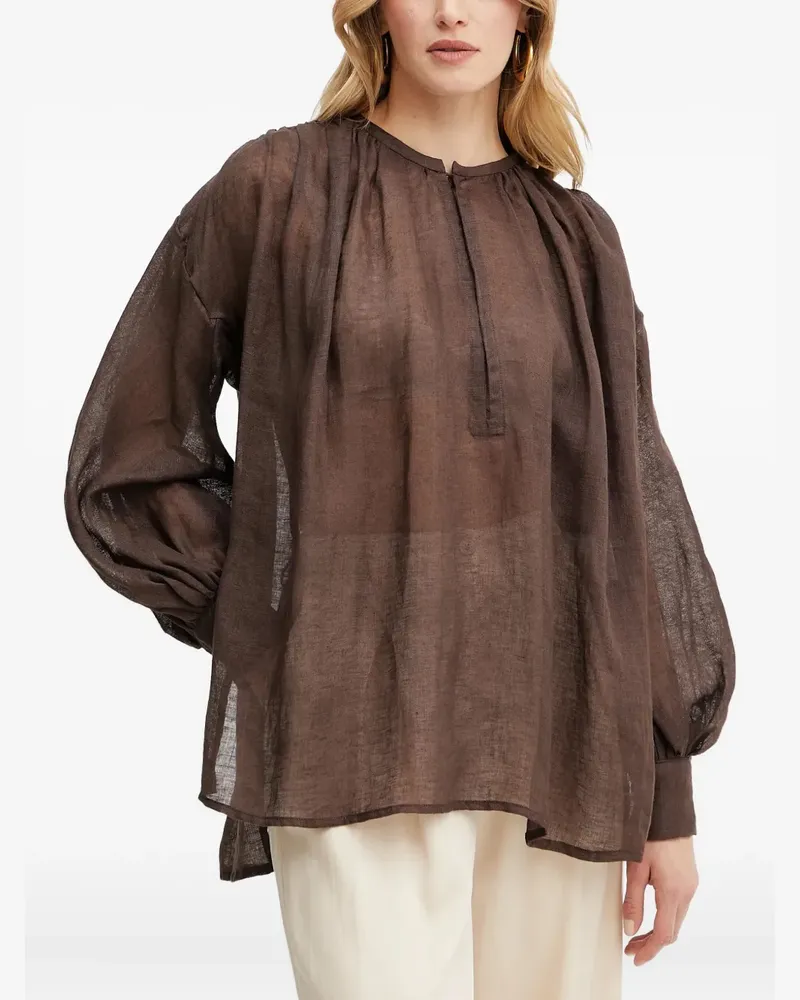 Luisa Spagnoli Bluse mit Falten - 0914 CHESTNUT 0914