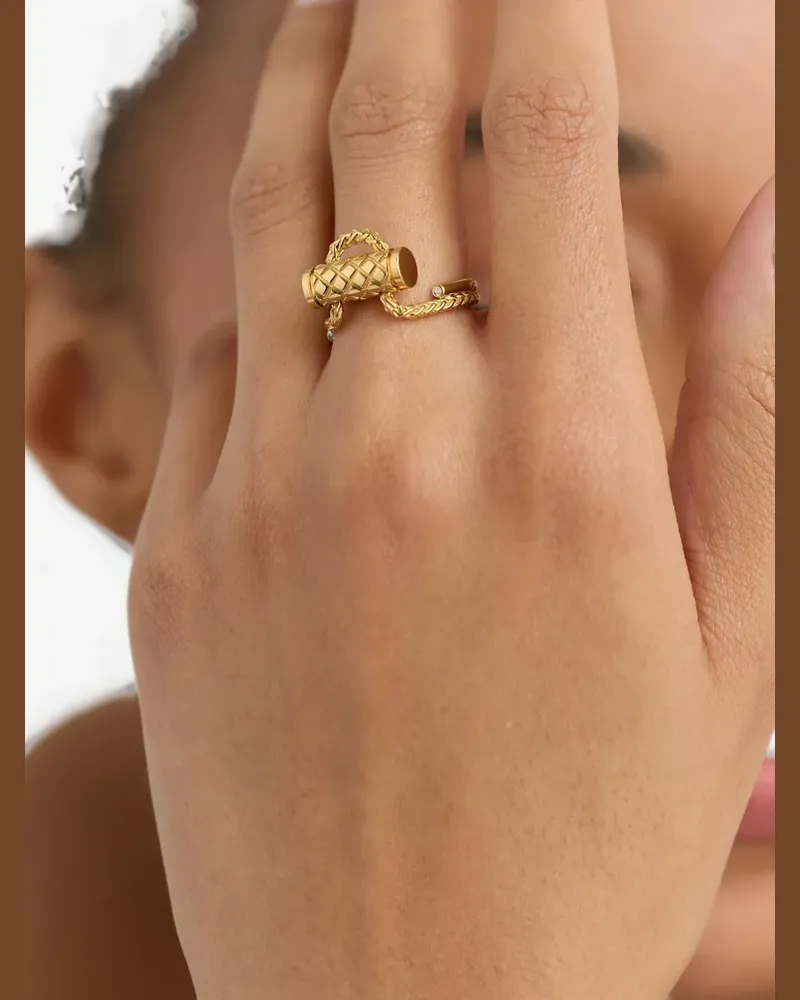 Nouvel Heritage diamond ring - Gold Gold