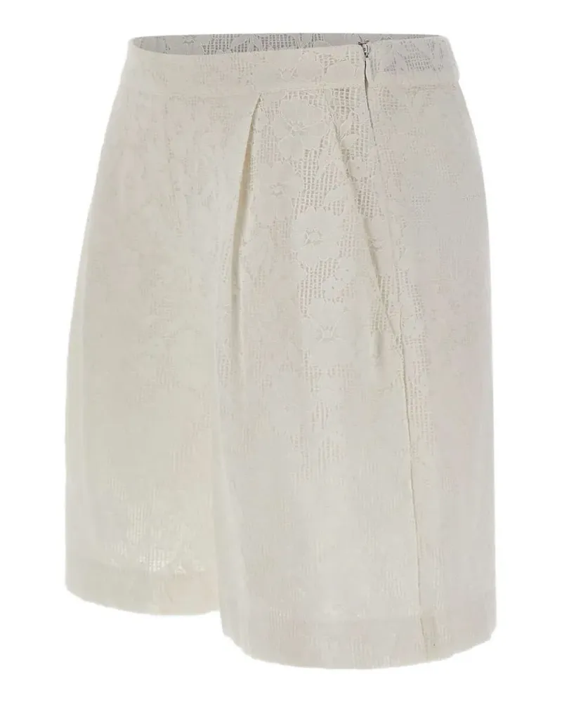 MARELLA Comica floral-lace pleated shorts - Weiß Weiß