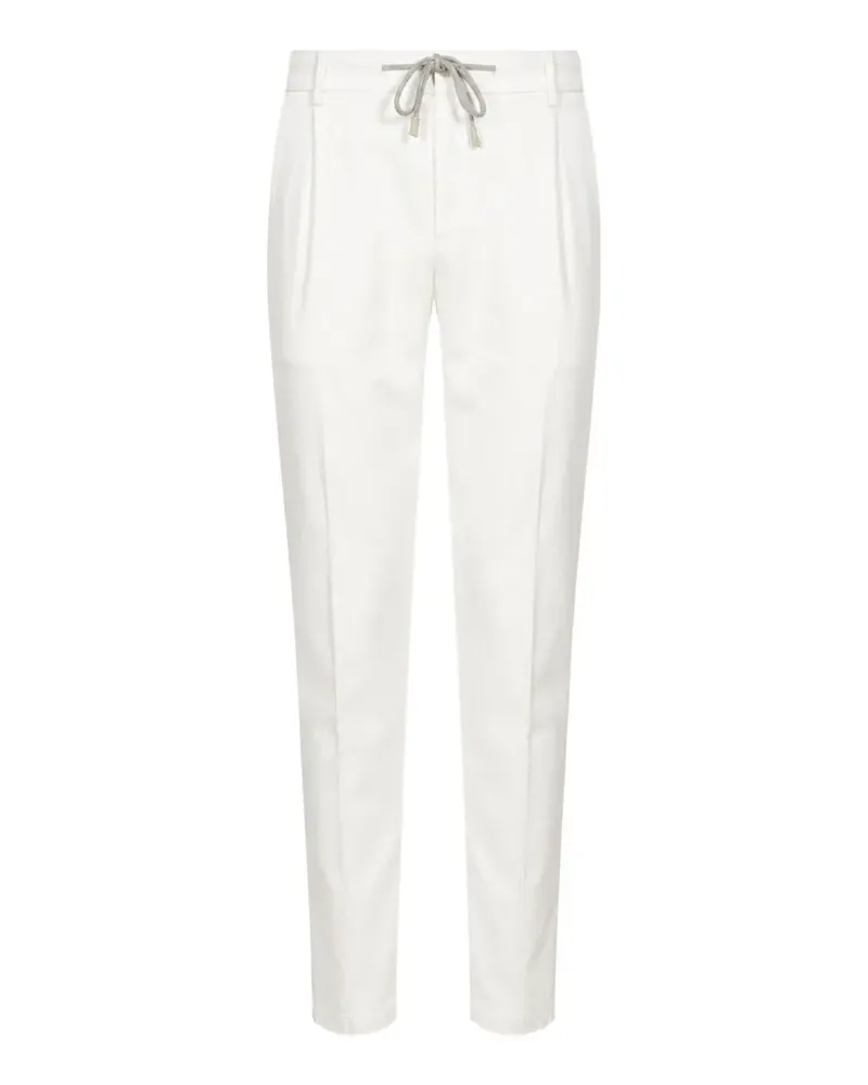 Eleventy drawstring-waist pleated trousers - Weiß Weiß
