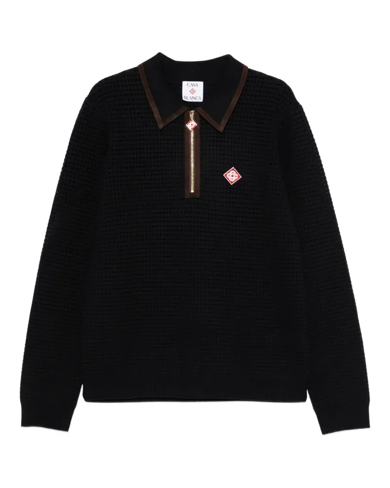 Casablanca Paris Pullover mit Waffelstrick-Muster - Schwarz Schwarz
