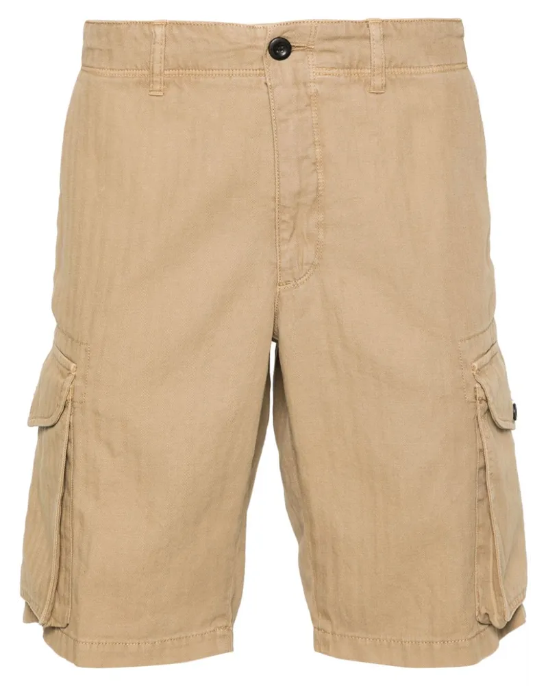 Incotex Cargo-Shorts mit Fischgrätenmuster Nude