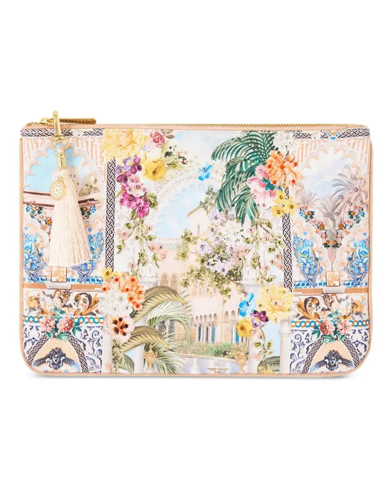 Camilla small The Architects Of Alcázar zip clutch bag - Nude Nude