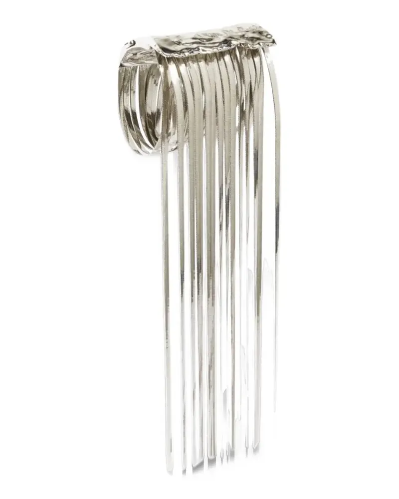 SPORTMAX hammered fringe-detail bracelet - Silber Silber