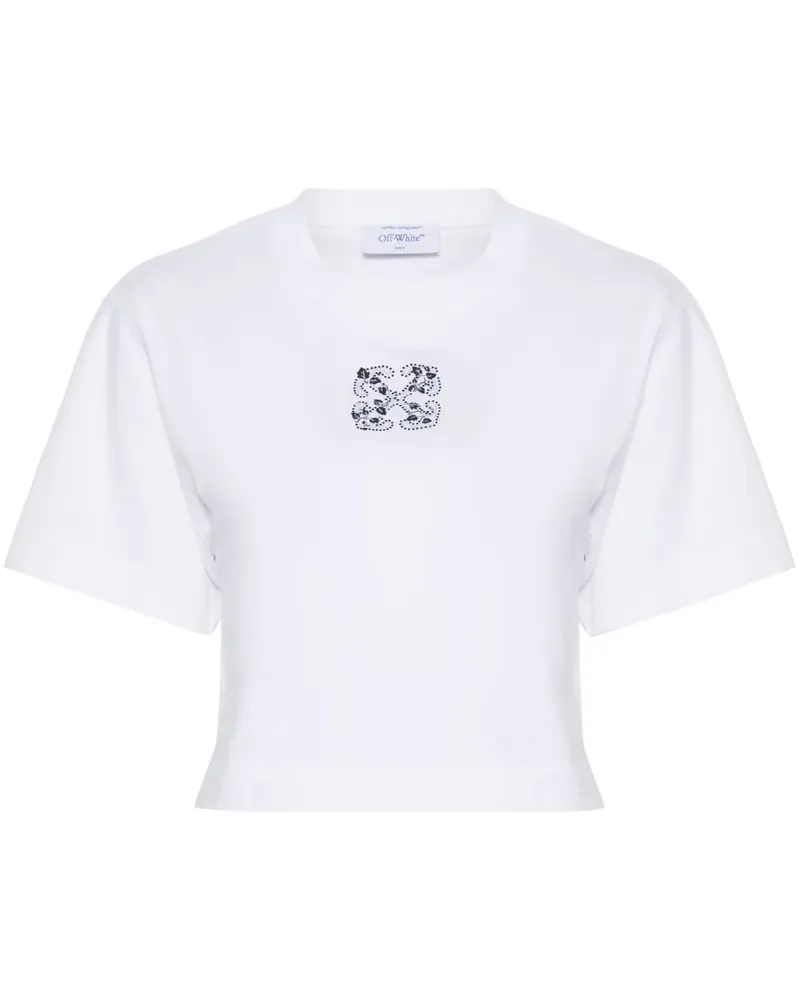 OFF-WHITE Bling Leaves Arrow Cropped-T-Shirt - Weiß Weiß