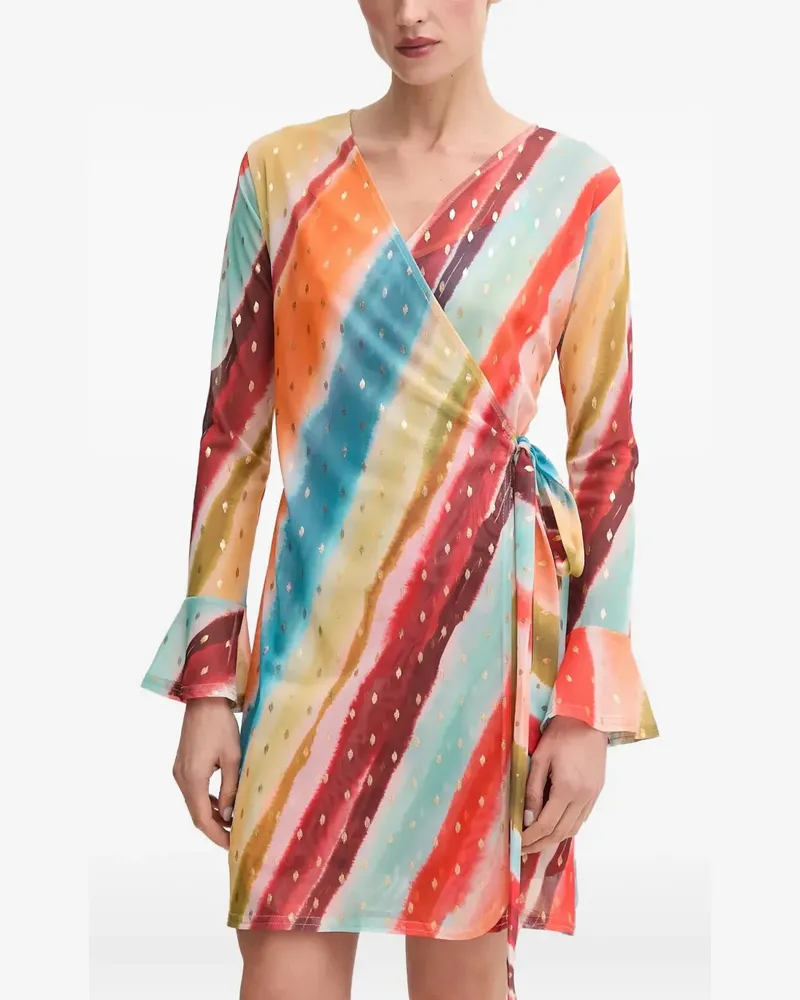 Never Fully Dressed tie-detail mini dress - Orange Orange