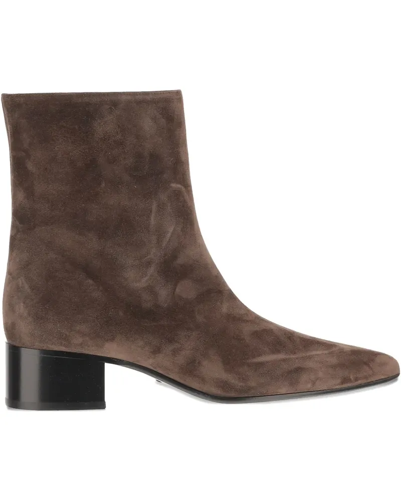 KHAITE leather ankle boots - Braun Braun