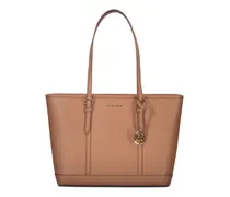 Jet Set Tote Bag mit Reißverschluss - Braun
