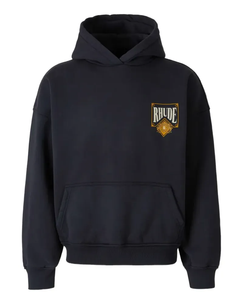 RHUDE logo-print hoodie - Blau Blau