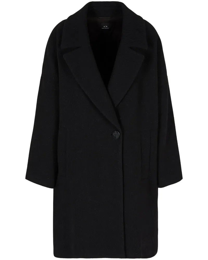 Armani Exchange Einreihiger Mantel - Schwarz Schwarz