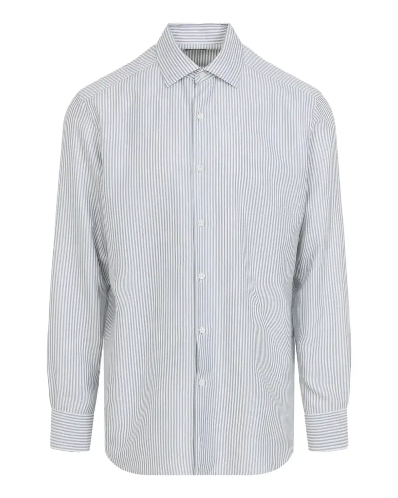 Ermenegildo Zegna striped silk shirt - Weiß Weiß