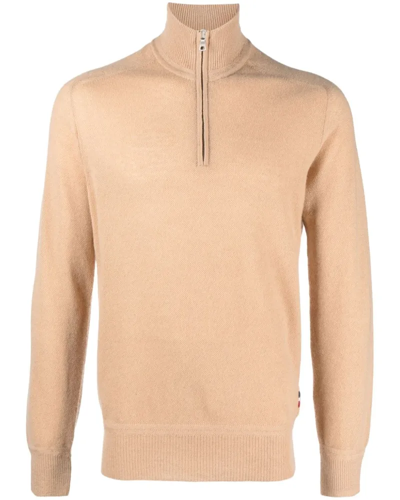 Orlebar Brown Lennard Kaschmirpullover mit Reißverschluss - Nude Nude