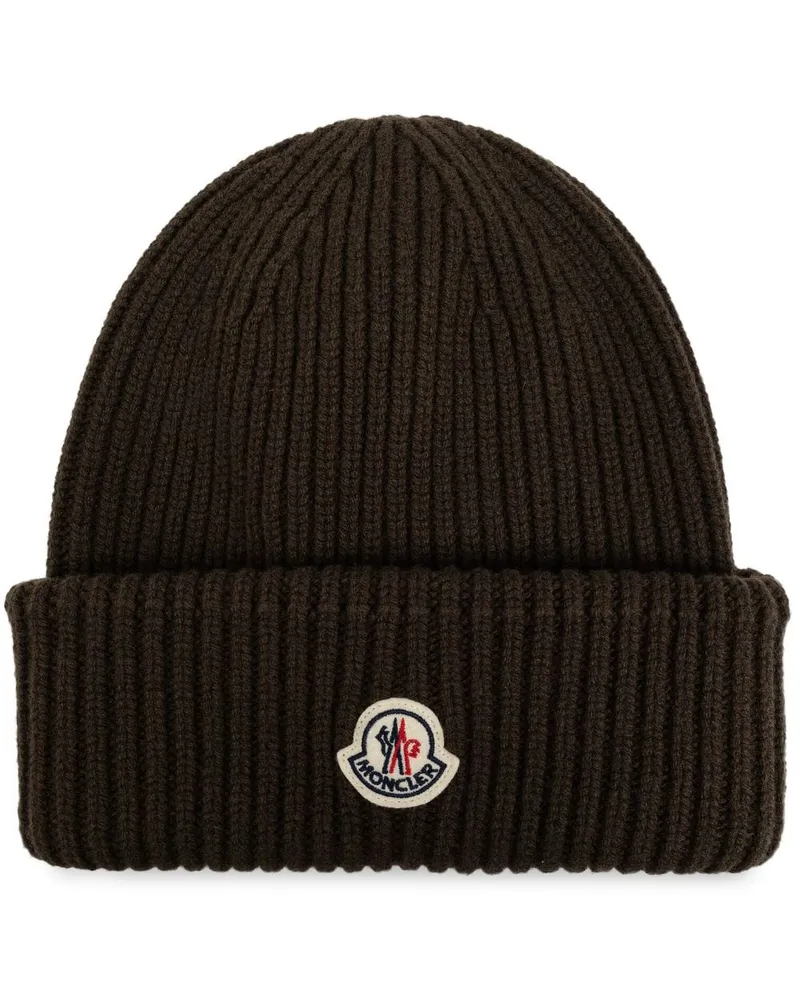 Moncler Beanie mit Logo-Patch - Grün Grün